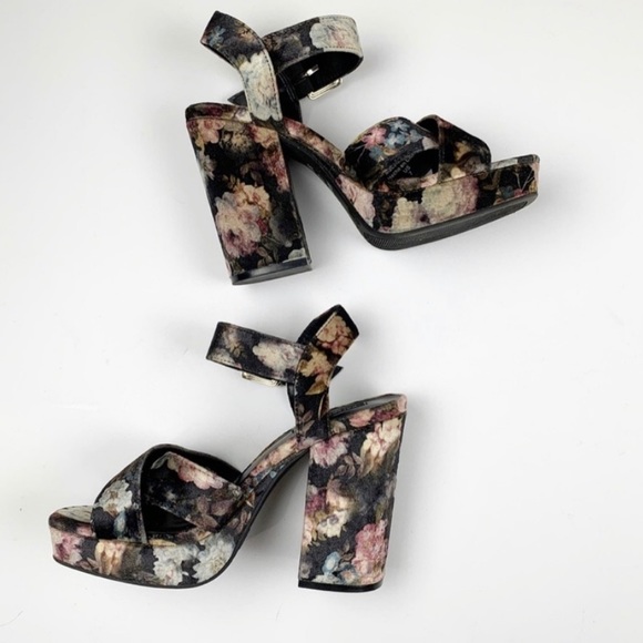 Parker & Sky floral platforms heel sandals size 7 - Picture 4 of 6